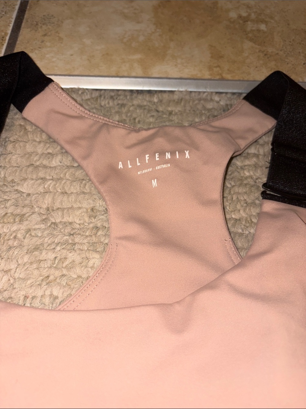Allie I Women's Khaki & Black Sports Bra - Picture 5 of 7